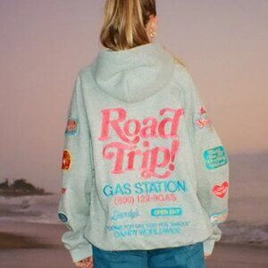 DANDY "Road Trip!" Oversized Lux Hoodie in Dark Heather - Medium